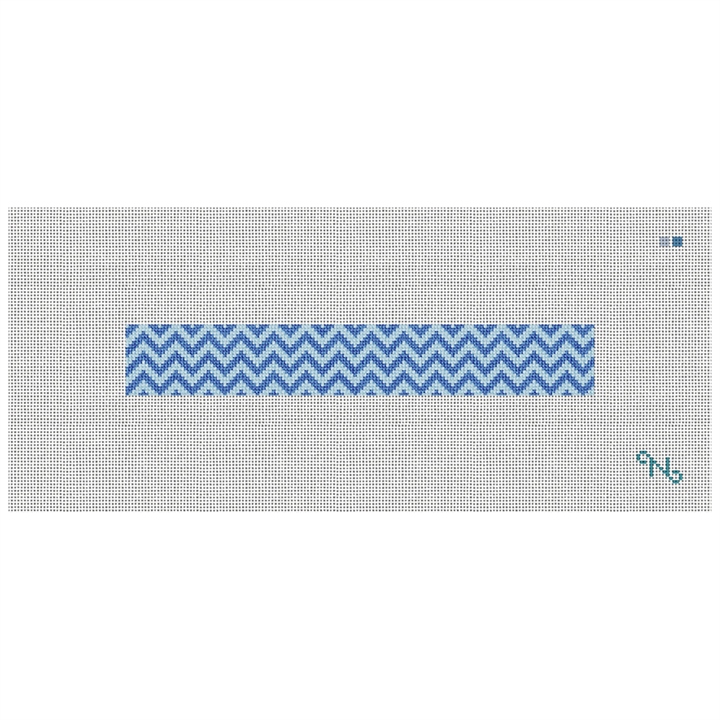 Chevron Needlepoint Key Fob Kit Stitched Preview
