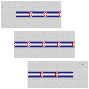 Chicago Needlepoint Belt Kit Stitched Preview