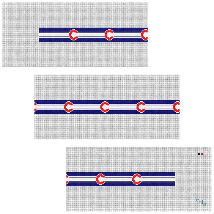 Chicago Needlepoint Belt Kit Stitched Preview
