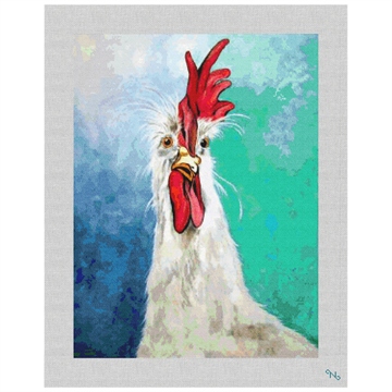 Chicken Surprise Needlepoint Kit Stitched Preview
