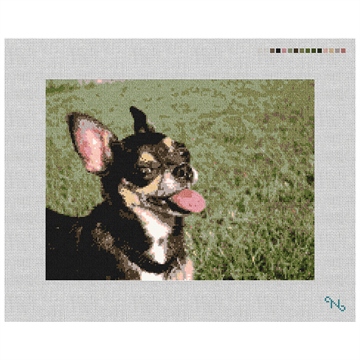 Chihuahua Needlepoint Kit Stitched Preview
