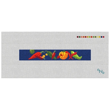 Chili Peppers Needlepoint Key Fob Kit Stitched Preview