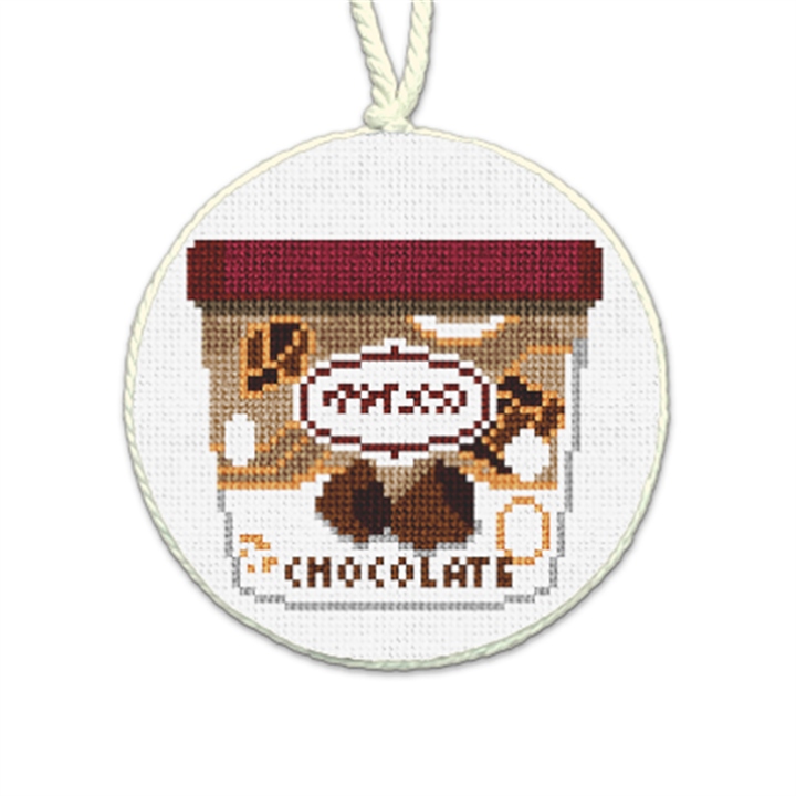 Chocolate Ice Cream Needlepoint Ornament