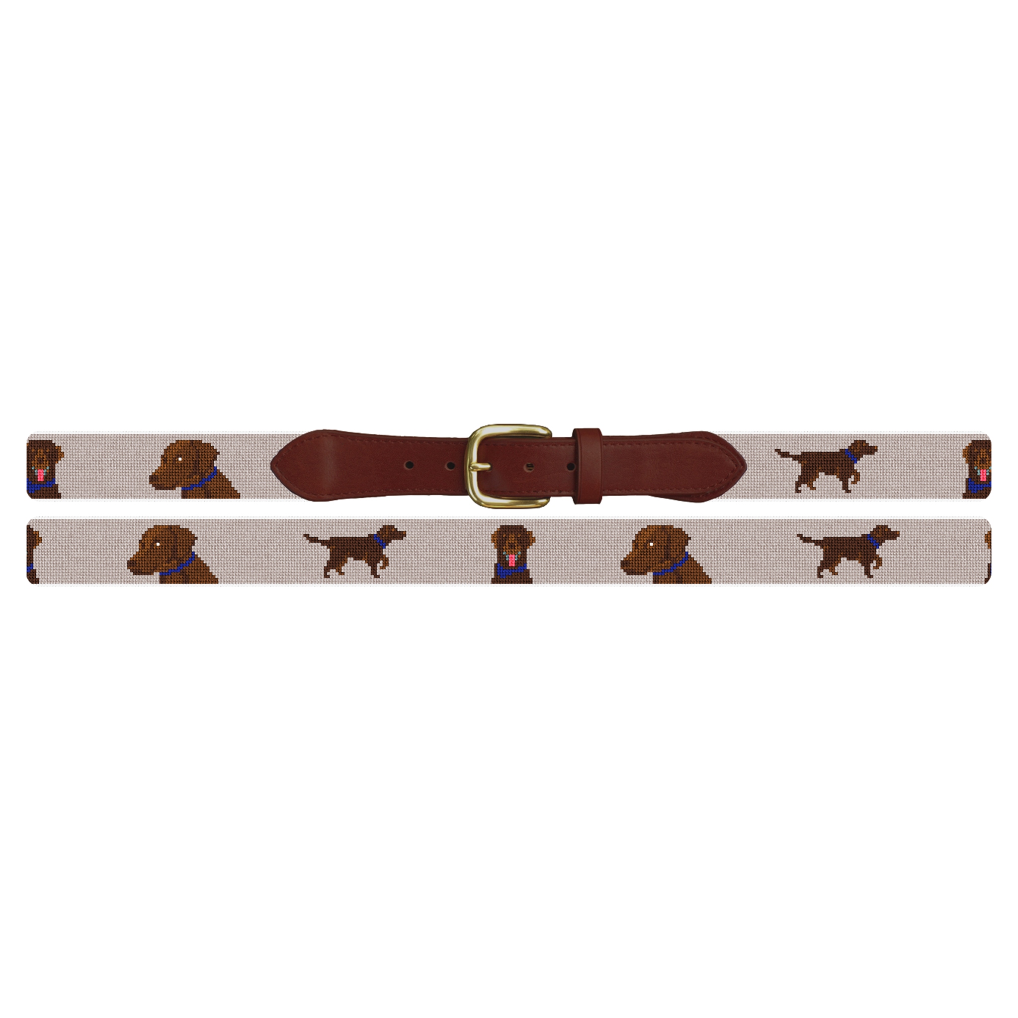 Chocolate Lab Needlepoint Belt