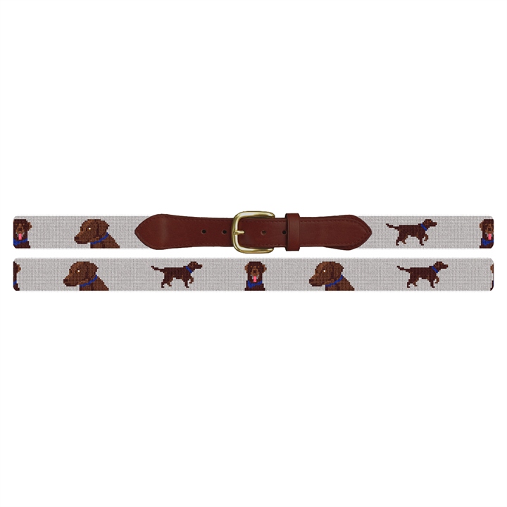 Chocolate Lab Needlepoint Belt 