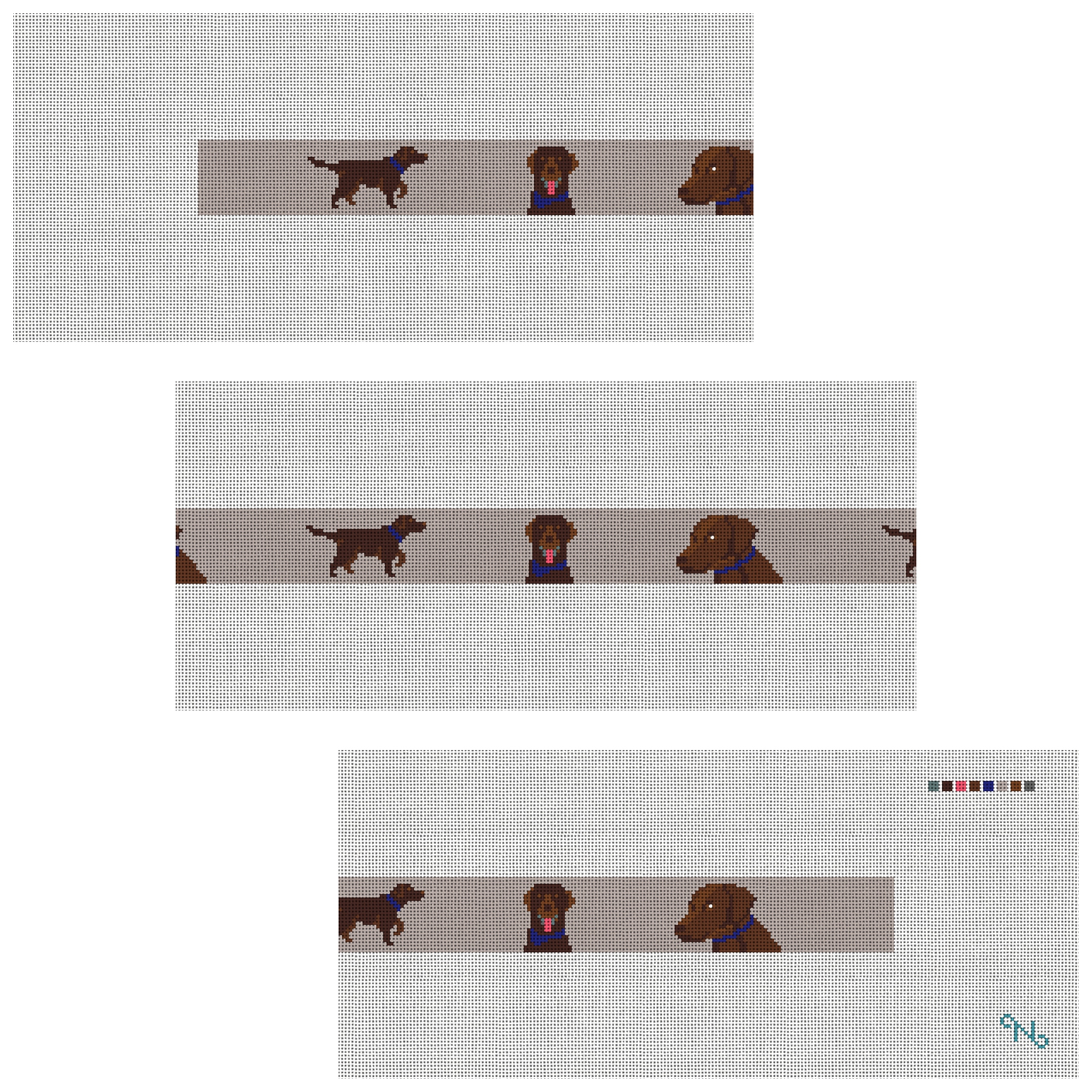 Chocolate Lab Needlepoint Belt Kit