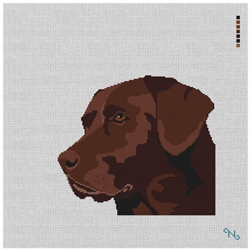 Chocolate Lab Needlepoint Pillow Kit