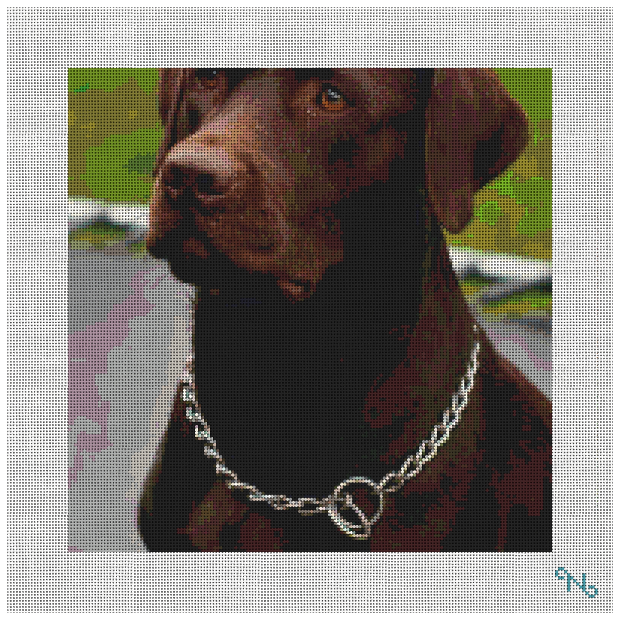 Chocolate Lab Needlepoint Pillow Kit