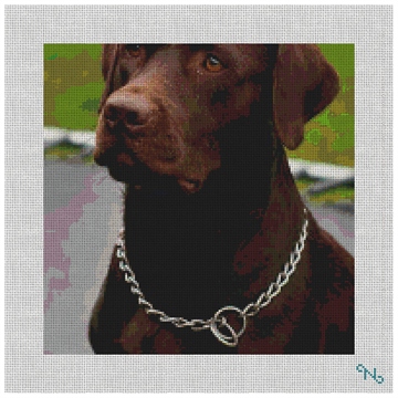 Chocolate Lab Needlepoint Pillow Kit