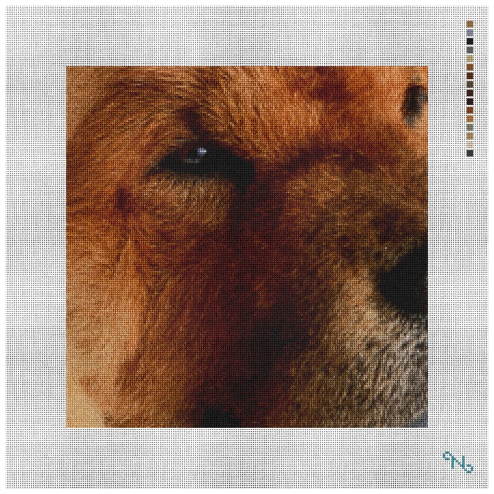 Chow Chow Needlepoint Pillow Kit Stitched Preview