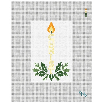 Christ Advent Candle Needlepoint Ornament Kit Stitched Preview