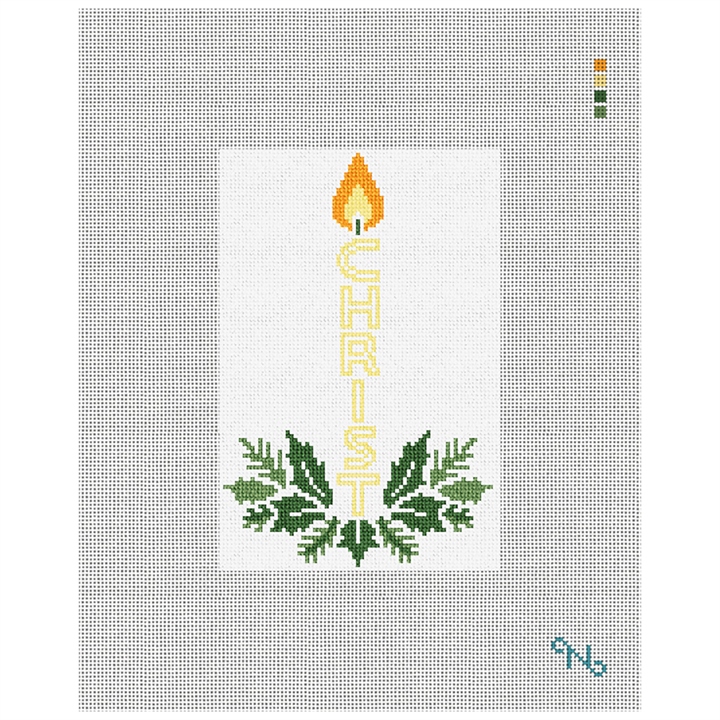 Christ Advent Candle Needlepoint Ornament Kit Stitched Preview