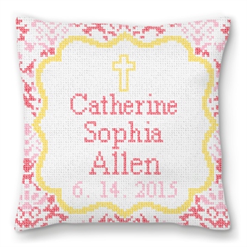 Christening Love Needlepoint Pillow