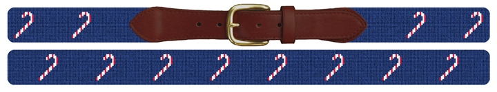 Christmas Candy Cane Needlepoint Belt