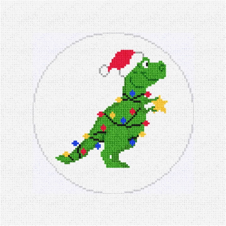 Christmas Dinosaur Needlepoint Ornament Kit