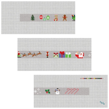 Christmas Needlepoint Belt Kit Stitched Preview