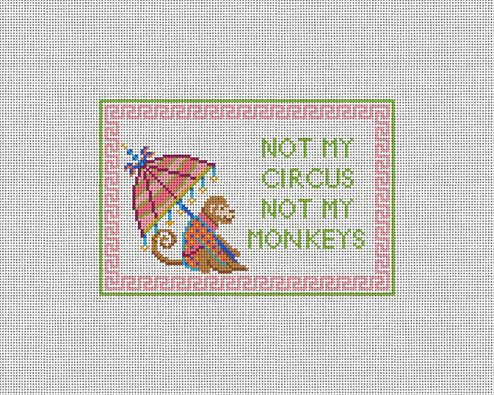 Circus Monkeys Needlepoint Door Hanger Kit