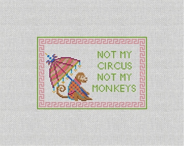 Circus Monkeys Needlepoint Door Hanger Kit