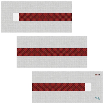 Classic Argyle Needlepoint Belt Kit Stitched Preview