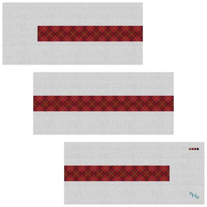 Classic Argyle Needlepoint Belt Kit Stitched Preview