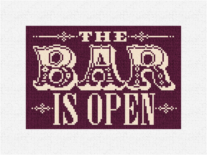 Classic Bar Open Needlepoint Door Hanger Kit
