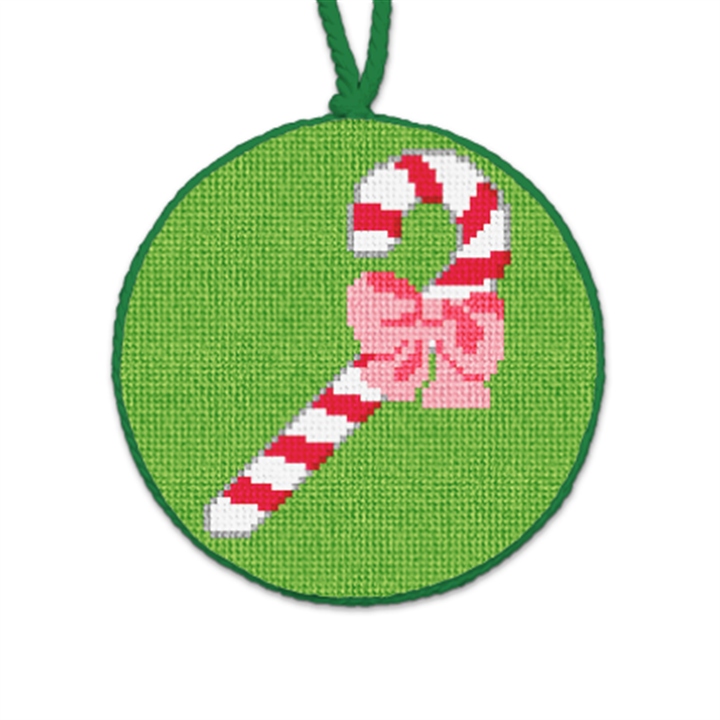Classic Candy Cane Needlepoint Ornament