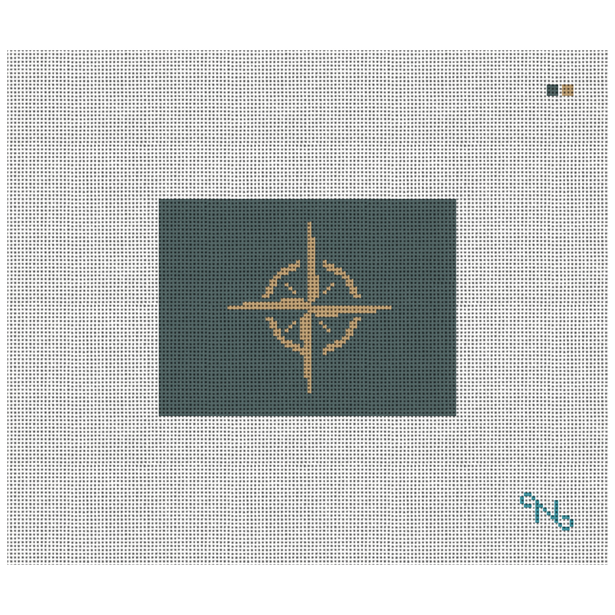 Classic Compass Needlepoint Card Wallet Kit