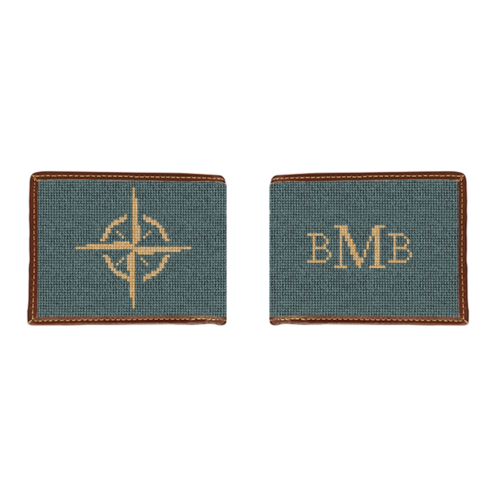 Classic Compass Needlepoint Wallet
