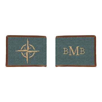 Classic Compass Needlepoint Wallet