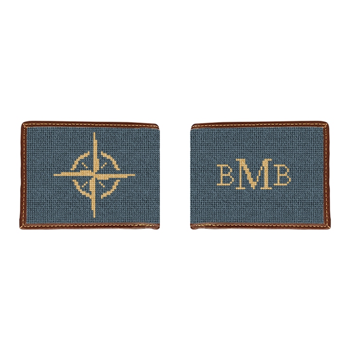 Classic Compass Needlepoint Wallet