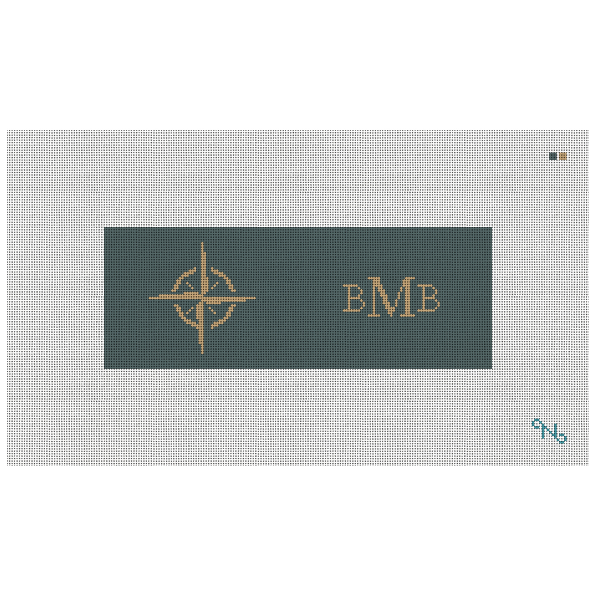 Classic Compass Needlepoint Wallet Kit