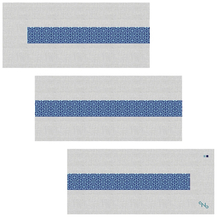 Classic Geometry Needlepoint Belt Kit Stitched Preview