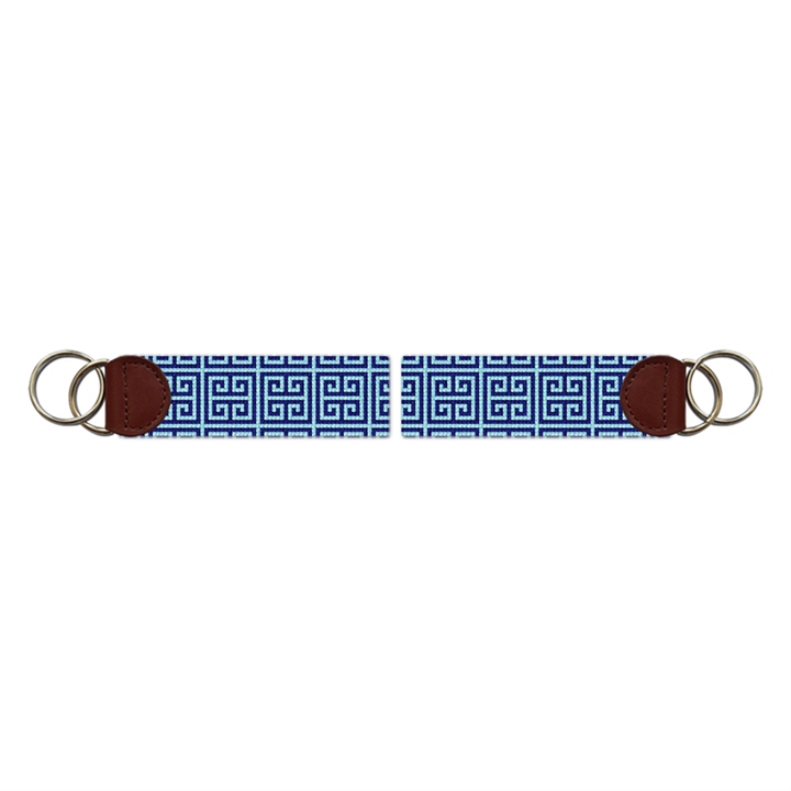 Classic Geometry Needlepoint Key Fob