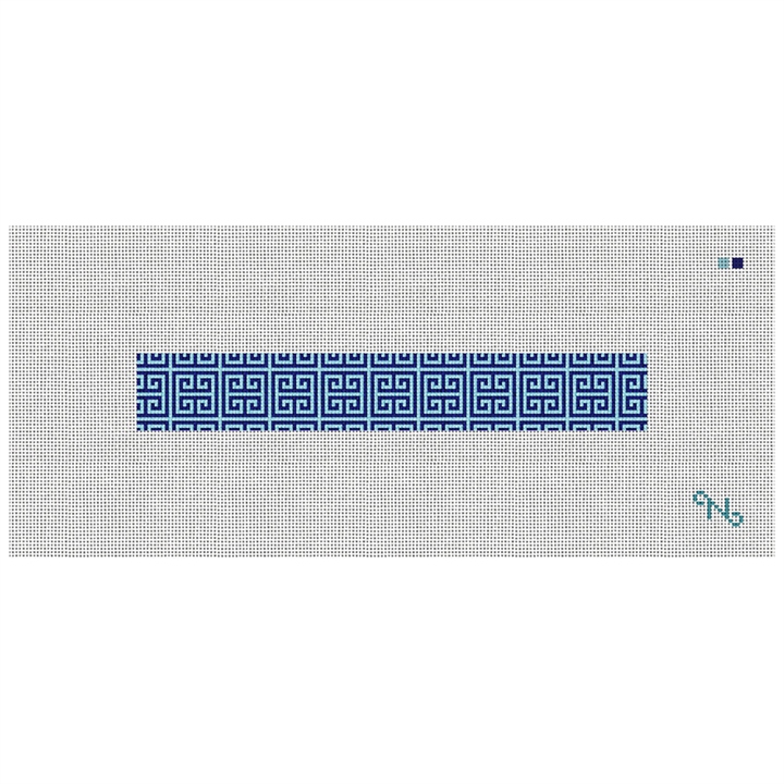 Classic Geometry Needlepoint Key Fob Kit Stitched Preview