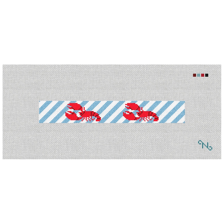 Classic Lobster Needlepoint Key Fob Kit Stitched Preview