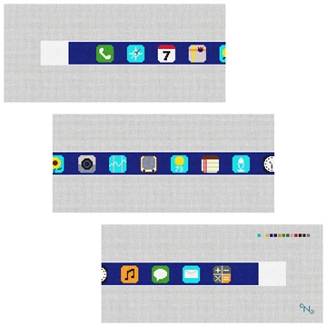 Classic Phone App Needlepoint Belt Kit Stitched Preview