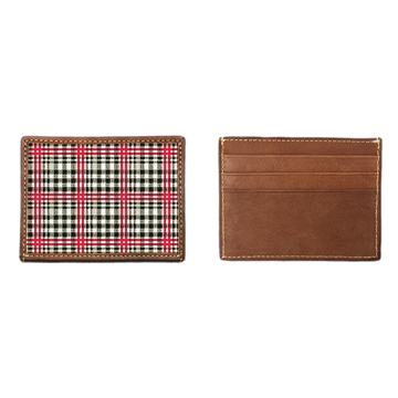 Classic Plaid Needlepoint Card Wallet