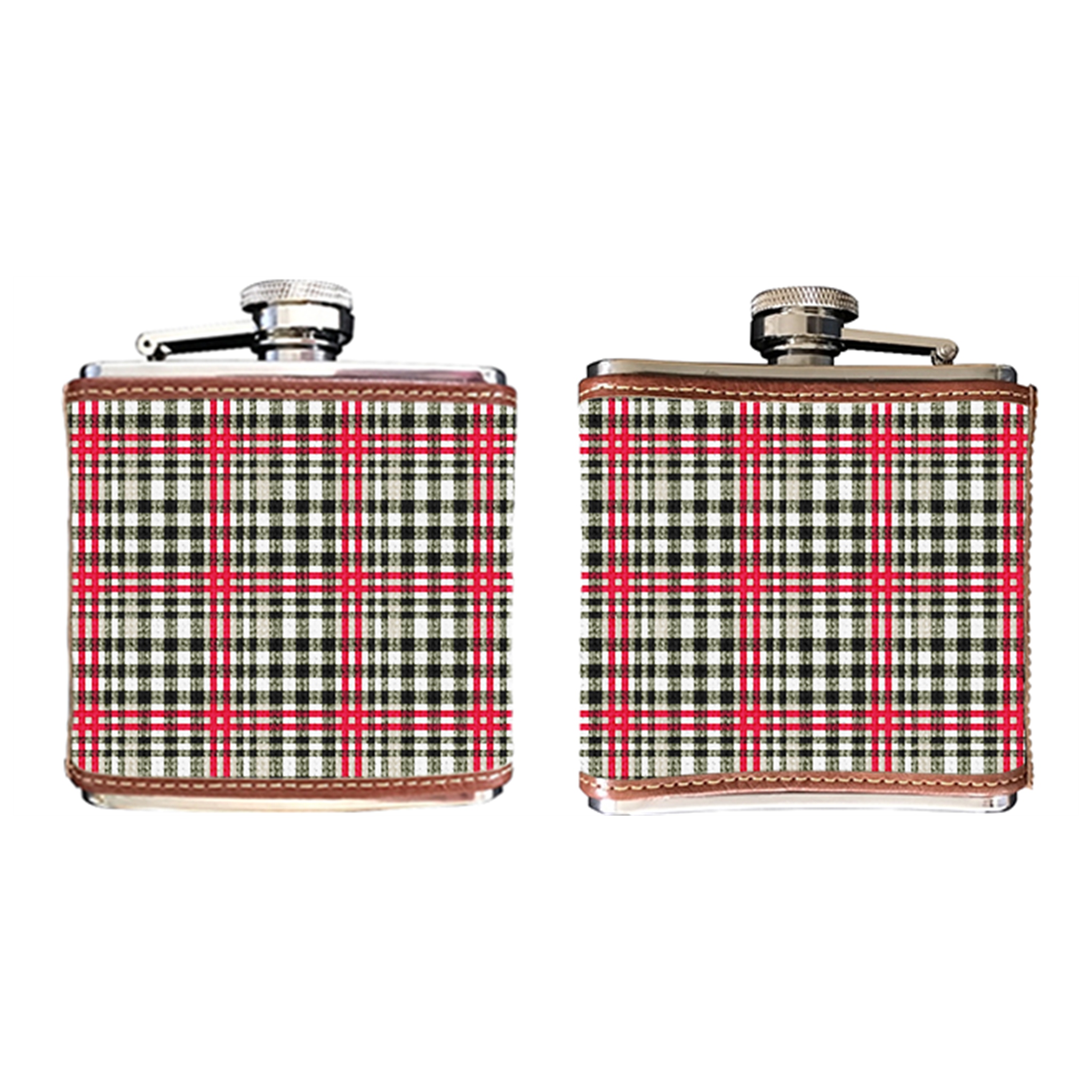 Classic Plaid Needlepoint Flask