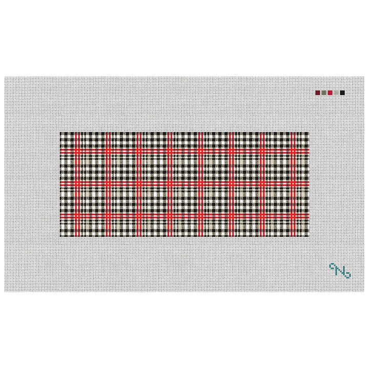 Classic Plaid Needlepoint Flask Kit Stitched Preview