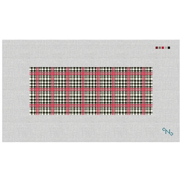Classic Plaid Needlepoint Wallet Kit Stitched Preview