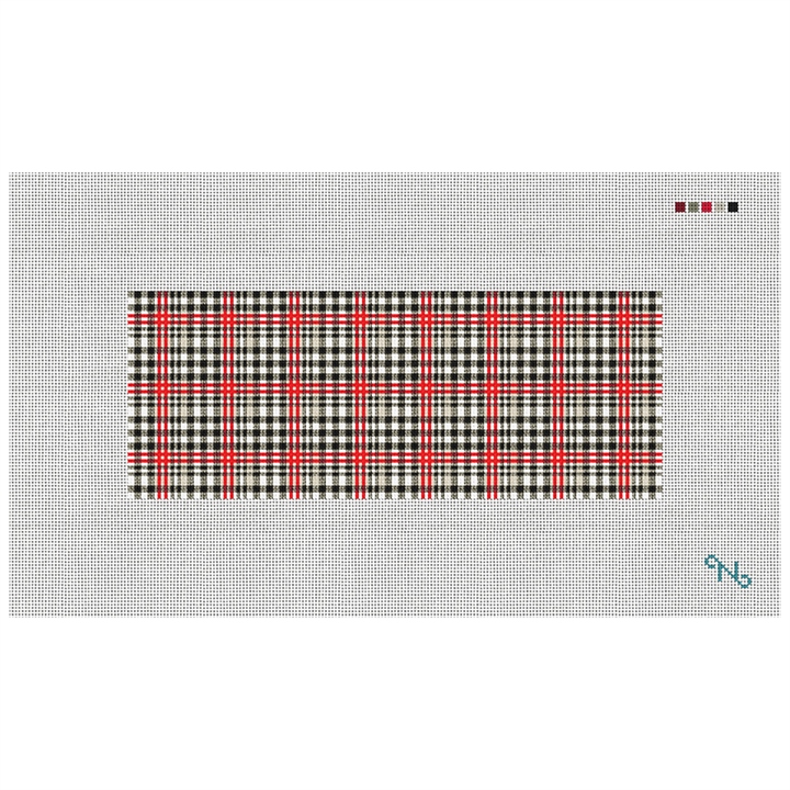 Classic Plaid Needlepoint Wallet Kit Stitched Preview