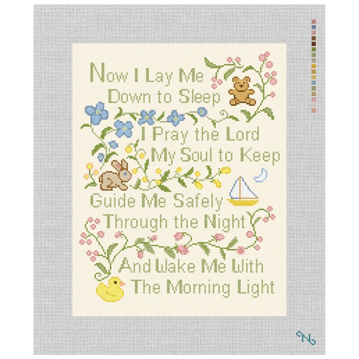 Classic Prayer Needlepoint Kit Stitched Preview