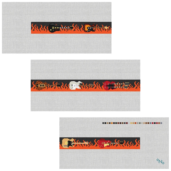 Classic Rock and Roll Needlepoint Kit Stitched Preview