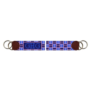 Classic Weave Needlepoint Key Fob