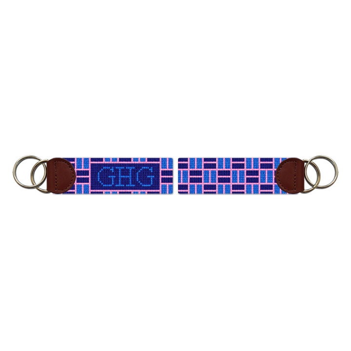 Classic Weave Needlepoint Key Fob