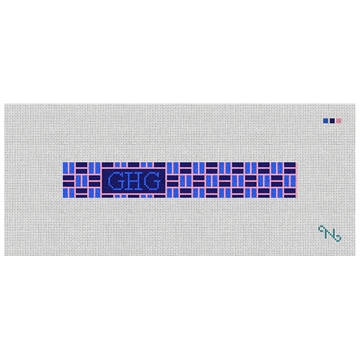 Classic Weave Needlepoint Key Fob Kit Stitched Preview
