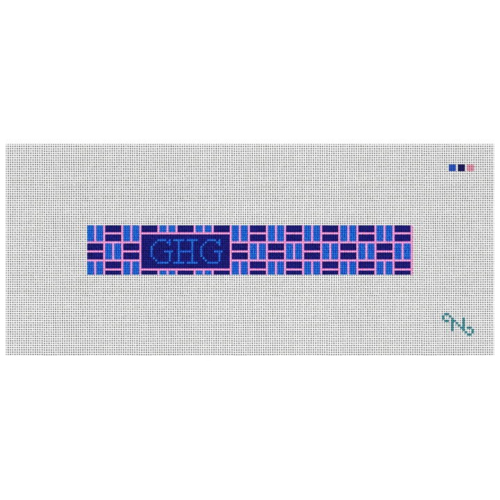 Classic Weave Needlepoint Key Fob Kit Stitched Preview