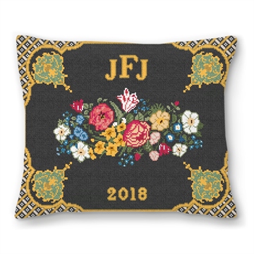 Classic Wedding Needlepoint Pillow