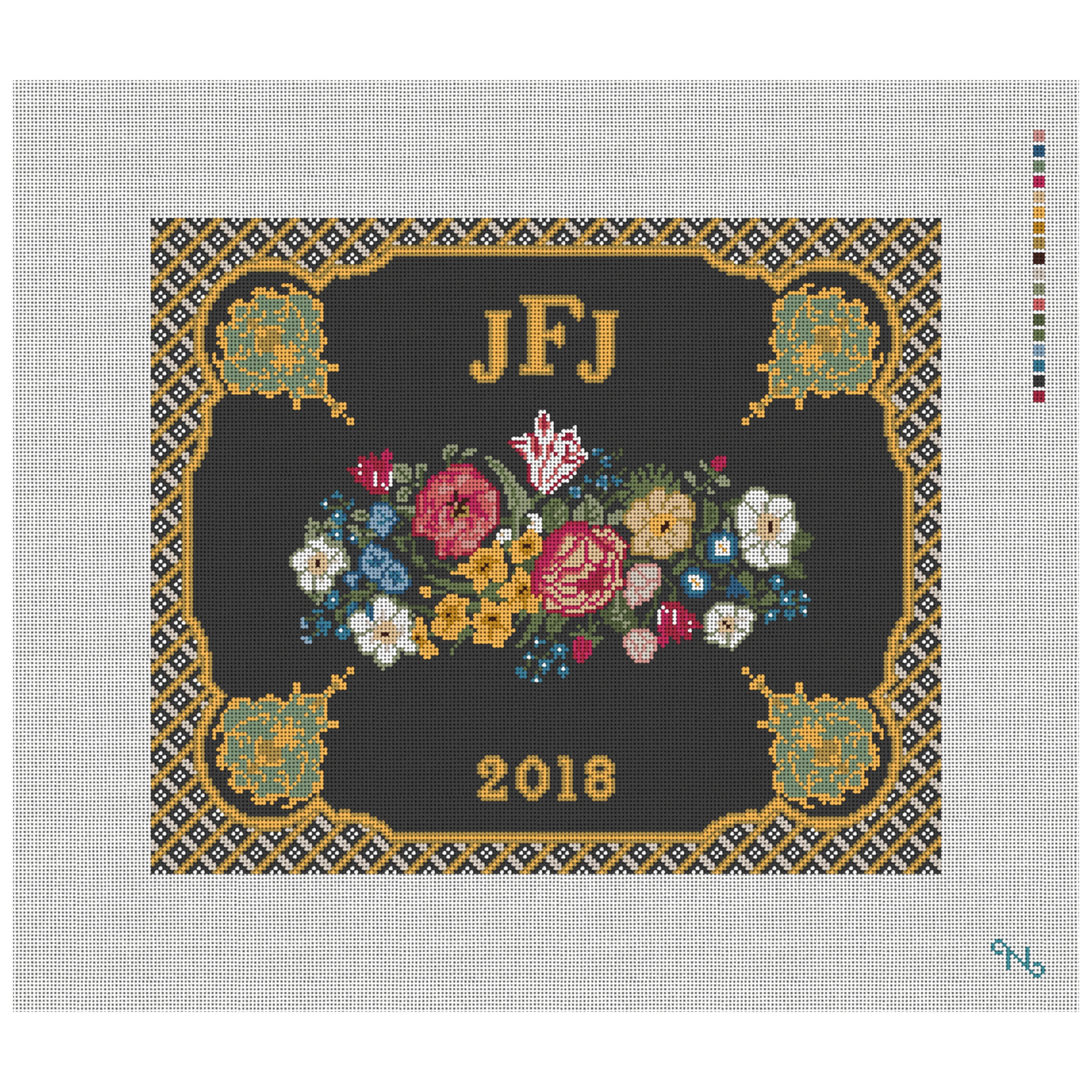 Classic Wedding Needlepoint Pillow Kit