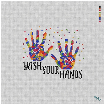 Clean Your Hands Needlepoint Pillow Kit